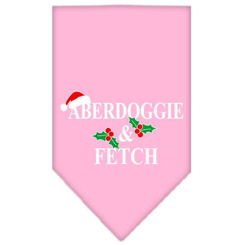 Aberdoggie Christmas Screen Print Bandana Light Pink Large